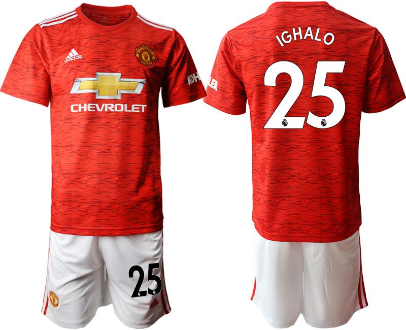Men 2020-2021 club Manchester United home #25 red Soccer Jerseys